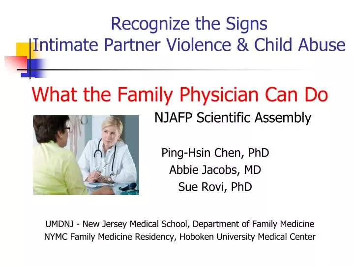 recognize the signs intimate partner violence child abuse