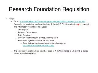 Research Foundation Requisition