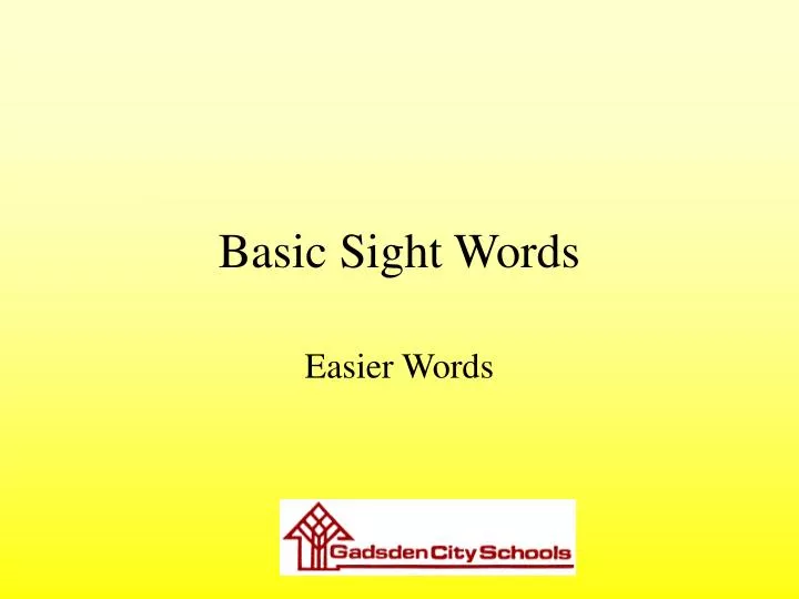basic sight words