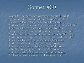 Sonnet #30