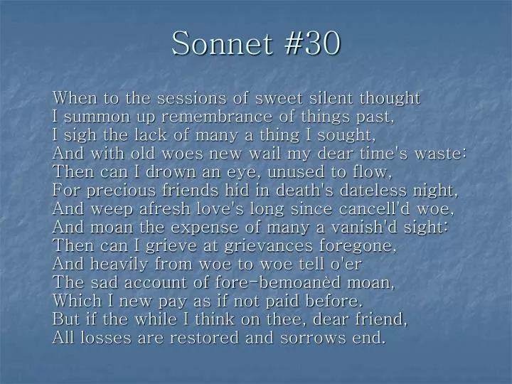sonnet 30