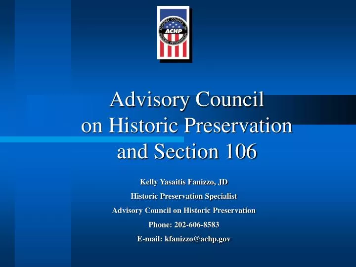 advisory council on historic preservation and section 106