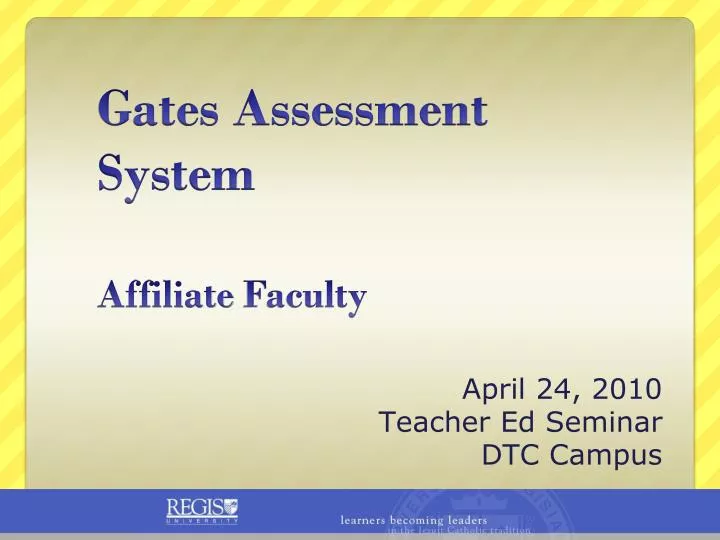 april 24 2010 teacher ed seminar dtc campus