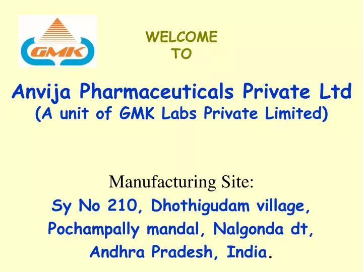 welcome to anvija pharmaceuticals private ltd a unit of gmk labs private limited