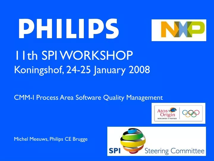 11th spi workshop koningshof 24 25 january 2008 cmm i process area software quality management