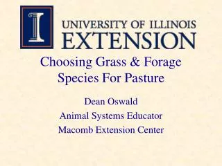 Choosing Grass &amp; Forage Species For Pasture