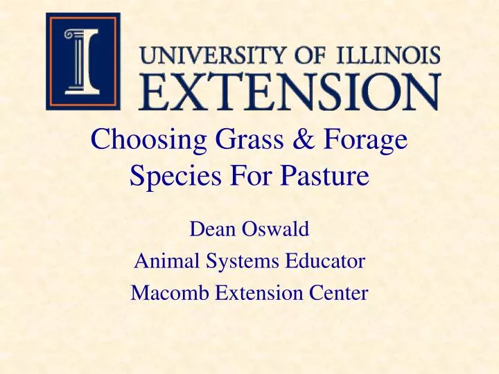 choosing grass forage species for pasture
