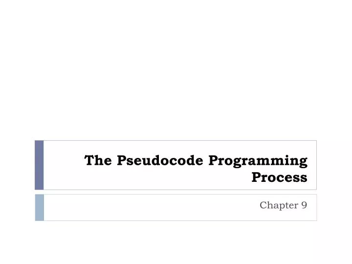 the pseudocode programming process