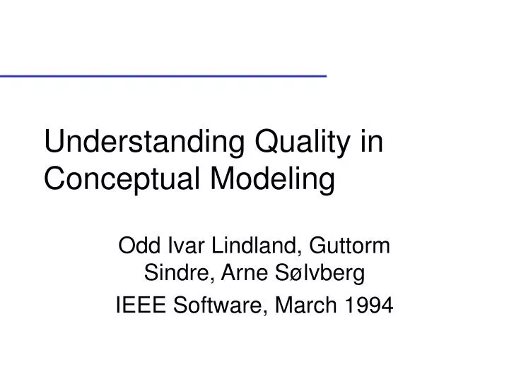 understanding quality in conceptual modeling