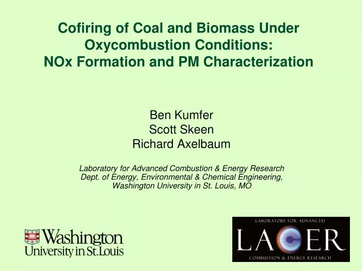 cofiring of coal and biomass under oxycombustion conditions nox formation and pm characterization