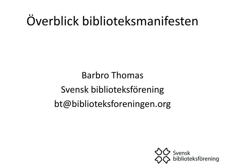 verblick biblioteksmanifesten