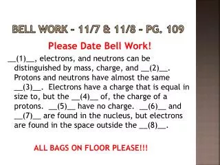 bell work 11 7 11 8 pg 109