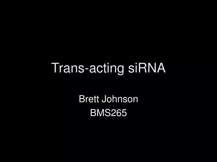 trans acting sirna