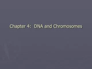 Chapter 4: DNA and Chromosomes