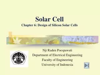 Solar Cell Chapter 6: Design of Silicon Solar Cells