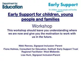 Early Support for children, young people and families