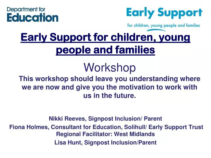 early support for children young people and families