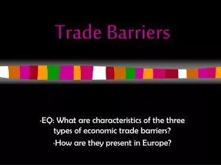 Trade Barriers