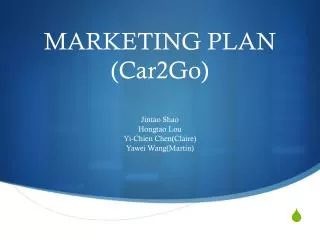 MARKETING PLAN (Car2Go)