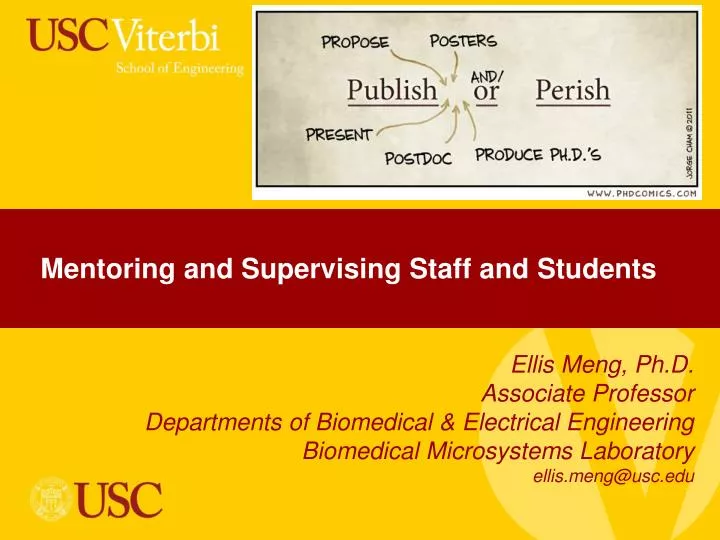 mentoring and supervising staff and students