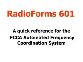 RadioForms 601