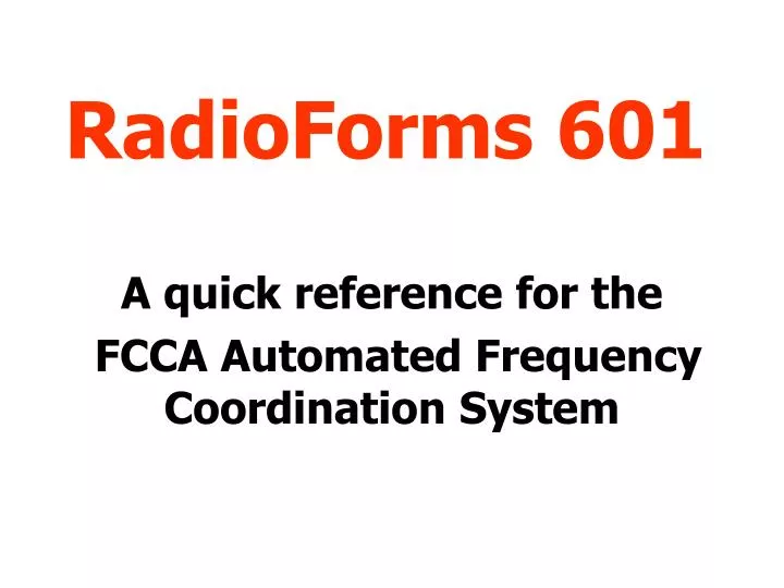 radioforms 601