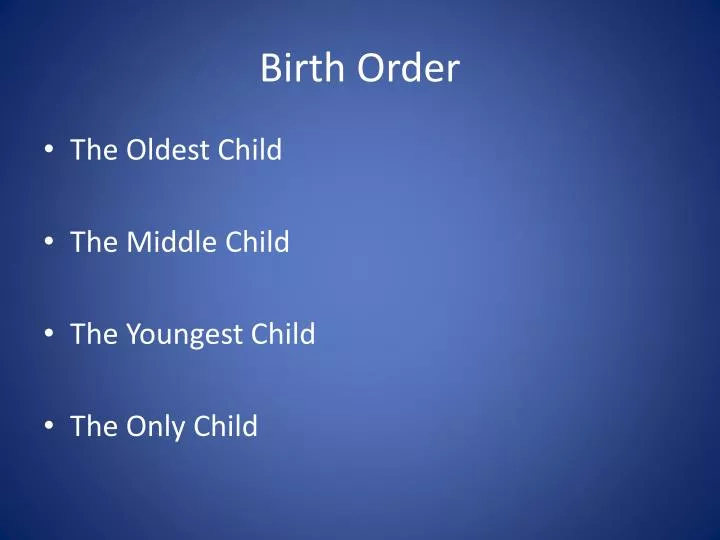birth order