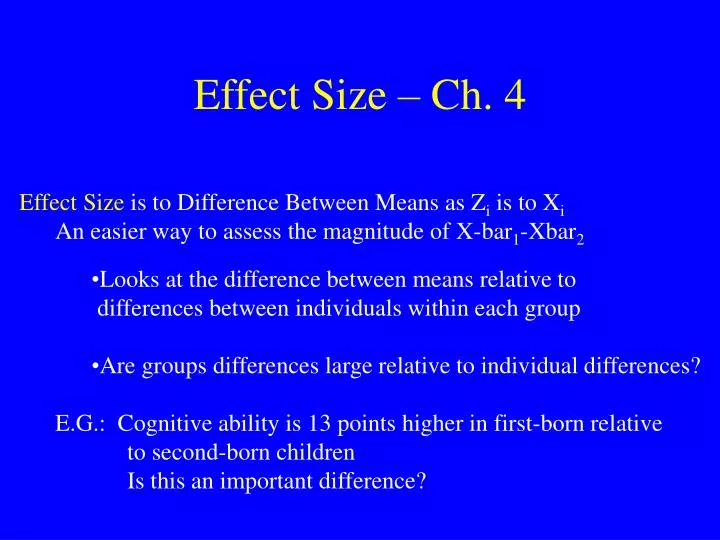 effect size ch 4