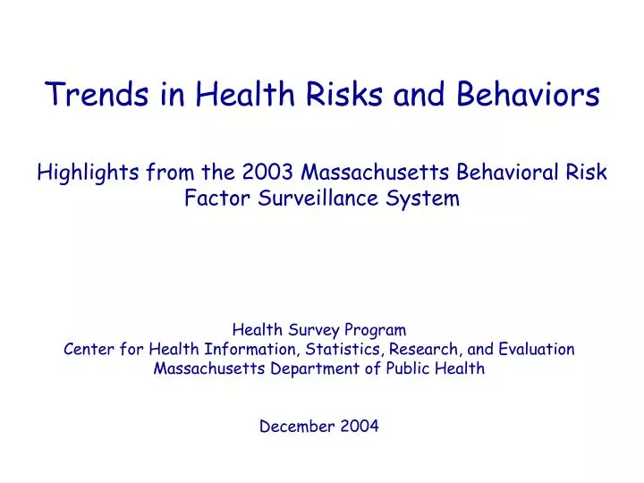 trends in health risks and behaviors