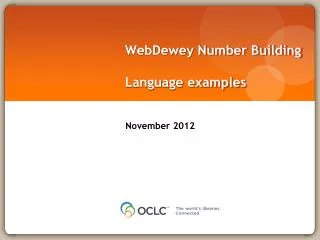 WebDewey Number Building Language examples