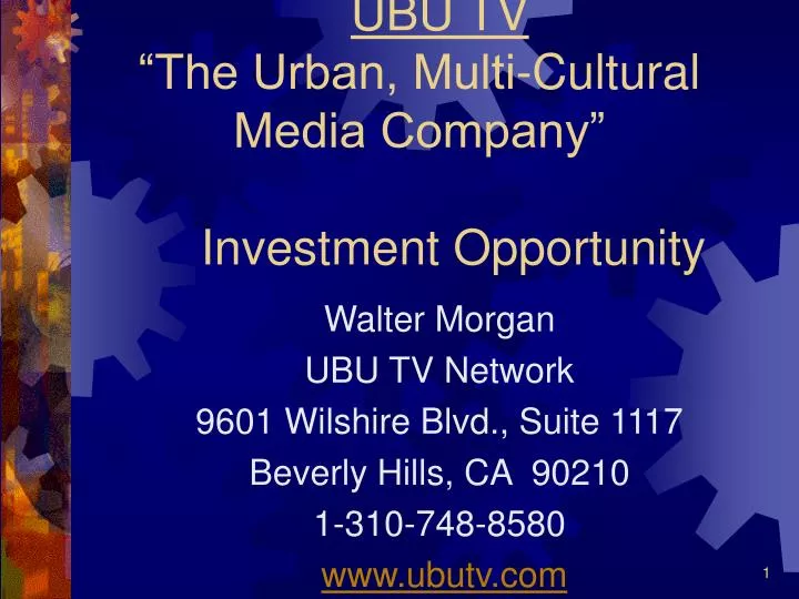 ubu tv the urban multi cultural media company investment opportunity
