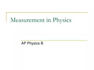 Measurement in Physics