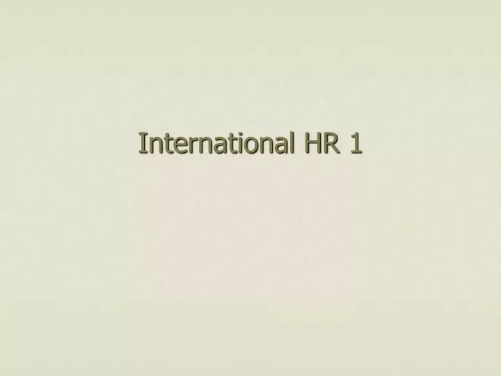 international hr 1