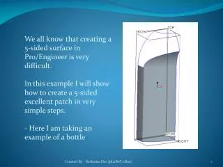 We all know that creating a 5-sided surface in Pro/Engineer is very difficult.