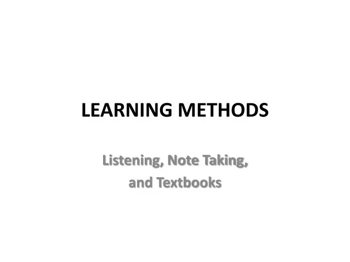 learning methods