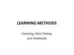 LEARNING METHODS - slide 1