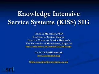Knowledge Intensive Service Systems (KISS) SIG