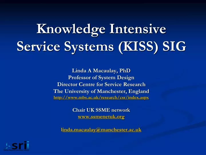 knowledge intensive service systems kiss sig