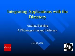 Integrating Applications with the Directory