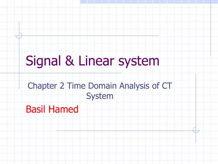 signal linear system