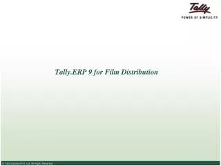 Tally.ERP 9 for Film Distribution