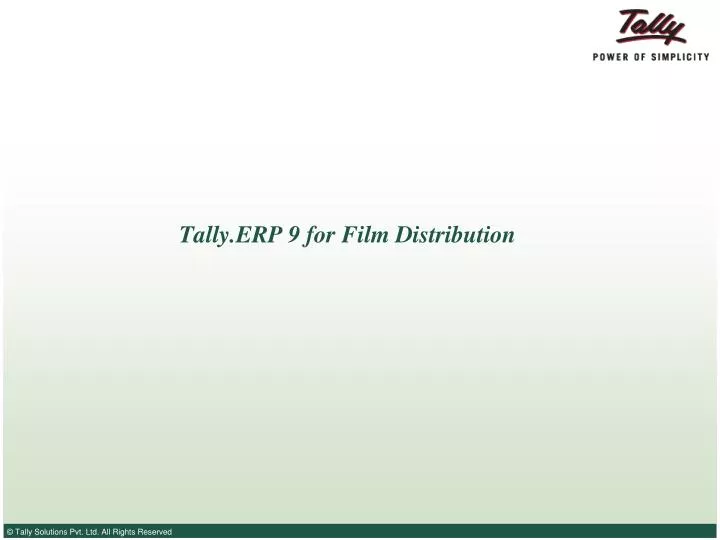 tally erp 9 for film distribution