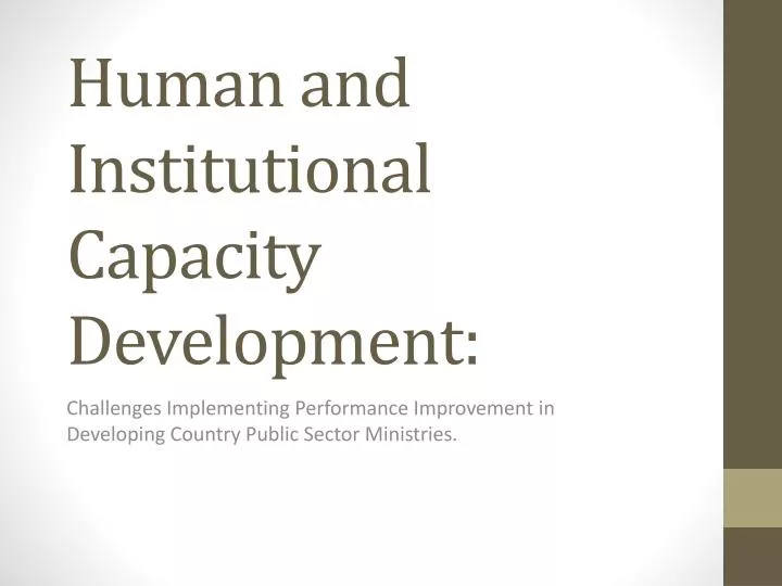 human and institutional capacity development
