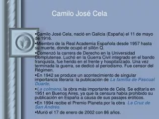 camilo jos cela