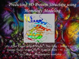 Predicting 3D Protein Structure using Homology Modeling