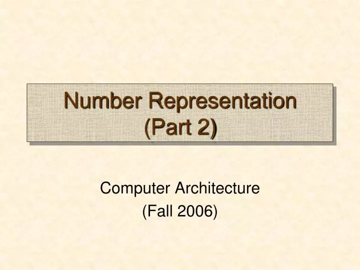 number representation part 2