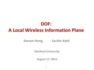 DOF: A Local Wireless Information Plane