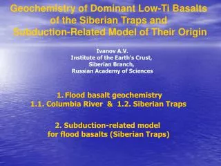 Geochemistry of Dominant Low-Ti Basalts of the Siberian Traps and