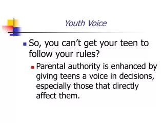 Youth Voice