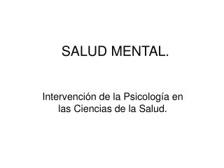 salud mental